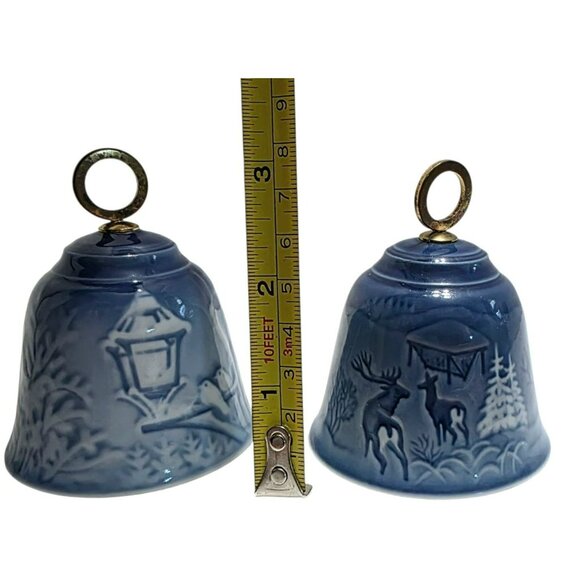 VTG Bing & Grondahl Jule Porcelain Bell 1980 1983 Christmas Denmark Deer Birds - Picture 11 of 11